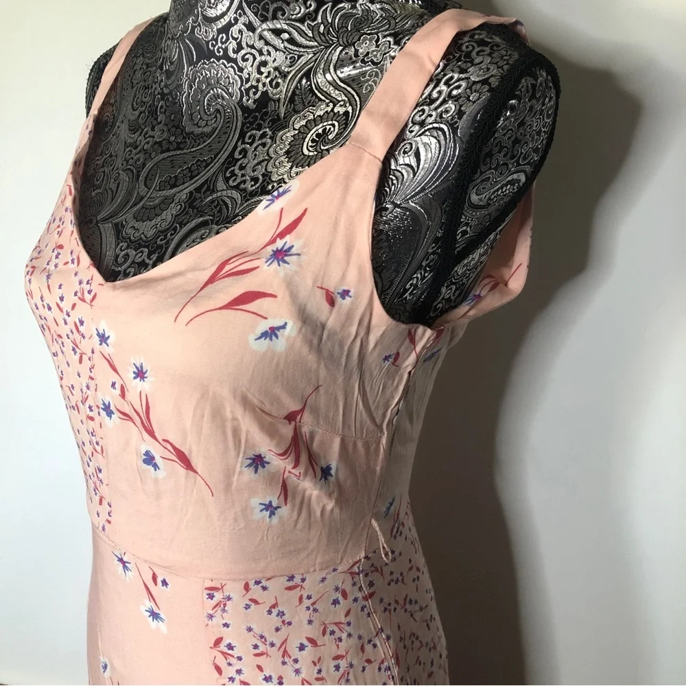 Bebop peach pink short flowered‎ patch dress small